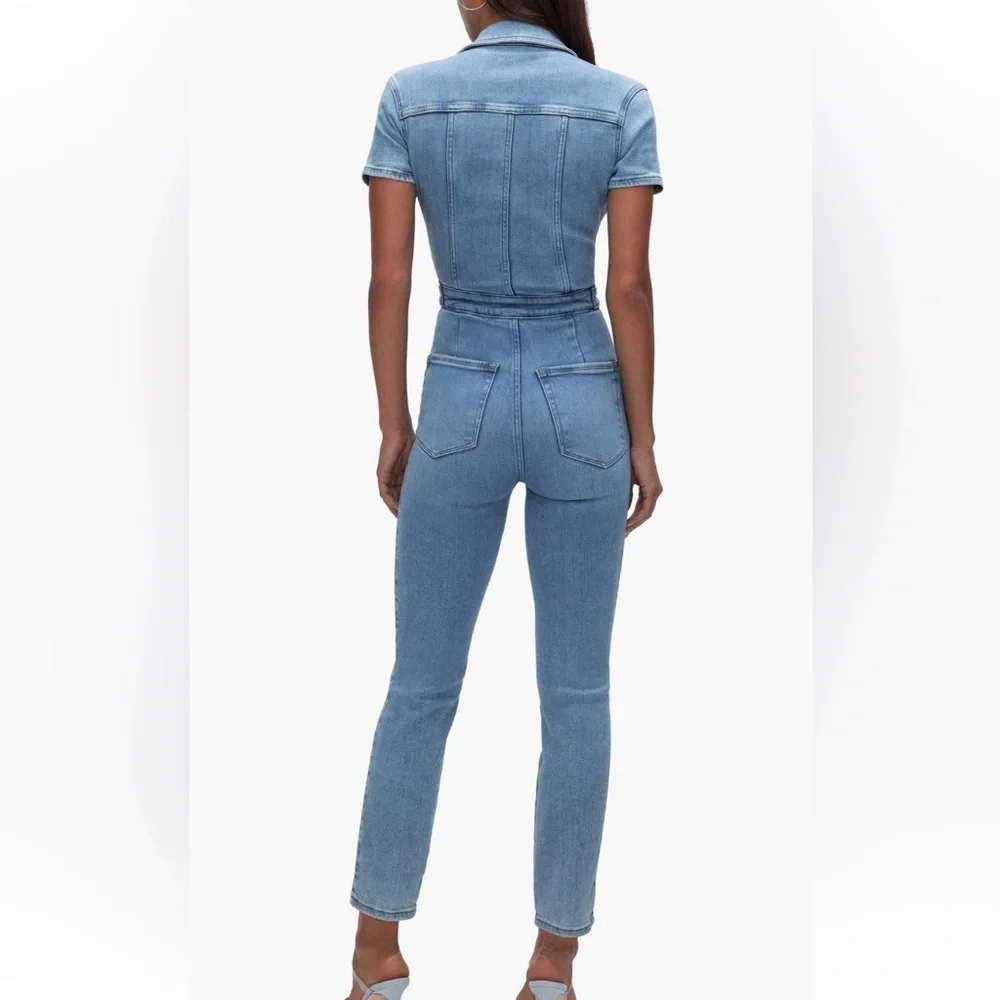 Good American Fit for Success Denim Jumpsuit Overalls
